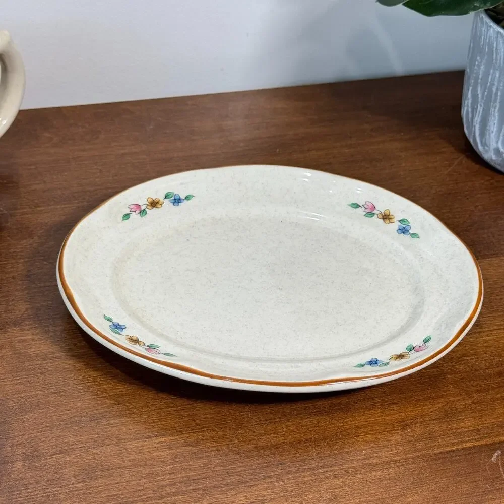Vintage International China Heartland Gravy Boat and Saucer Stoneware Farmhouse